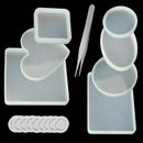 18pcs Silicone Epoxy Resin Mould Set Coasters & Crafting Kit  Heart & Oval Shapes