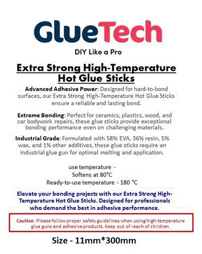 EXTRA strong HOT MELT GLUE STICKS for hard-to-bond surfaces Transparent 11 mm x 300mm