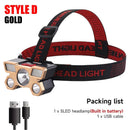 Rechargeable 5-LED Headlamp – Built-in 18650 Battery