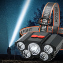 Rechargeable 5-LED Headlamp – Built-in 18650 Battery