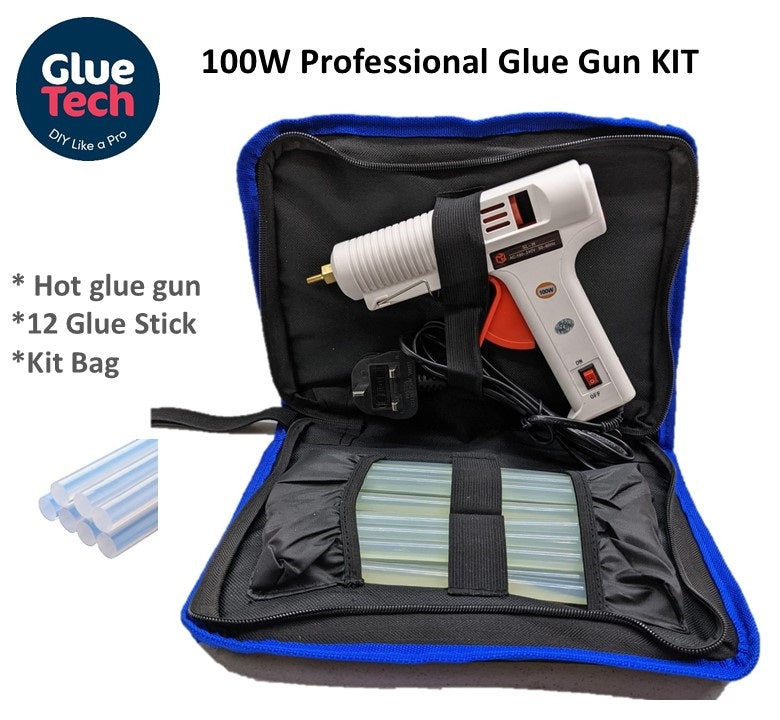 100W Hot Glue Gun KIT Professional Kit (With 12 Sticks and Bag)