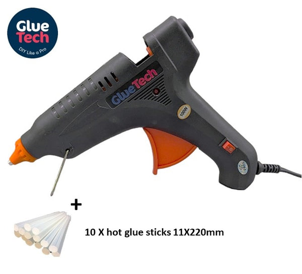 100W HOT Glue Gun BLACK DIY  (with 10 Sticks)