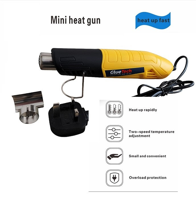 Mini Hot Air Gun 380W Heat Gun Shrink Wrap DIY Embossing Drying Paint Crafts UK