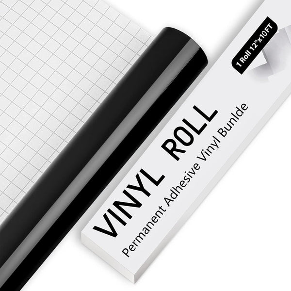 Self Adhesive Vinyl Glossy Black 10Ft  Adhesive Vinyl Roll
