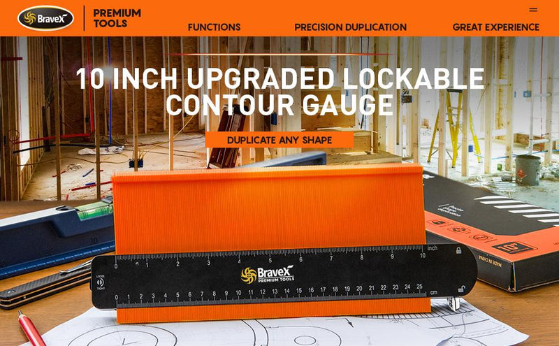 Contour Gauge 5"&10” Contour Duplication Tool Profile Gauge Adjustable/ 2 Pack