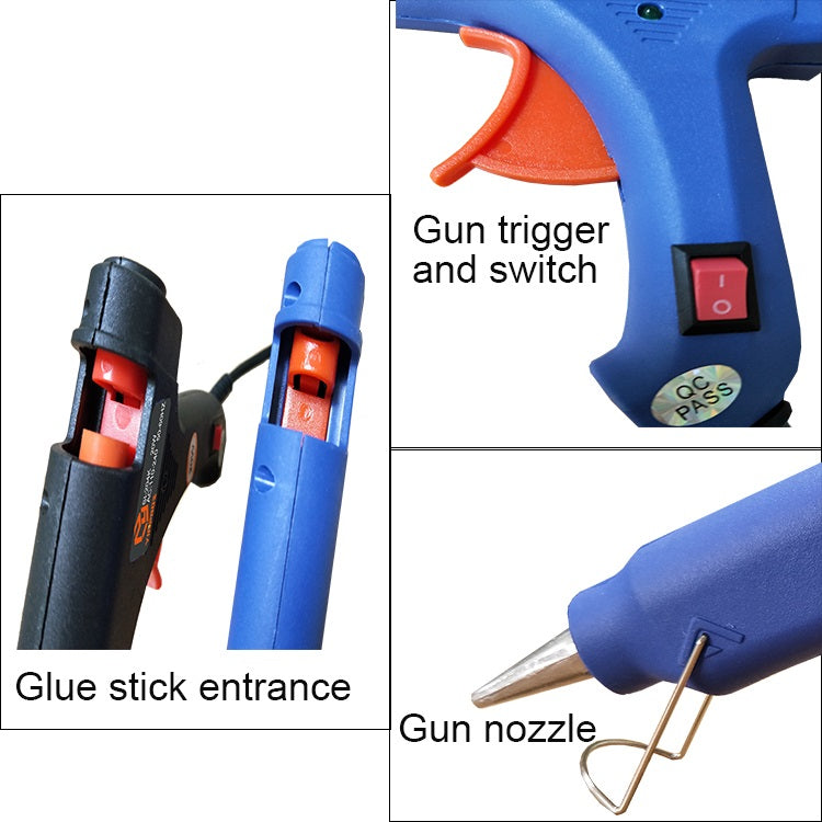 20w black Mini HOT Glue Gun kit +20 Hot Glue Sticks 7*220mm & kit bag for Craft DIY
