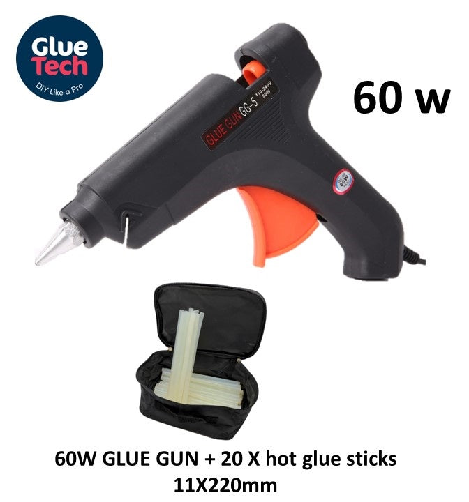60W GLUE GUN +Carrying case+12 Hot Glue Sticks 11*220mm & kit bag for Craft DIY