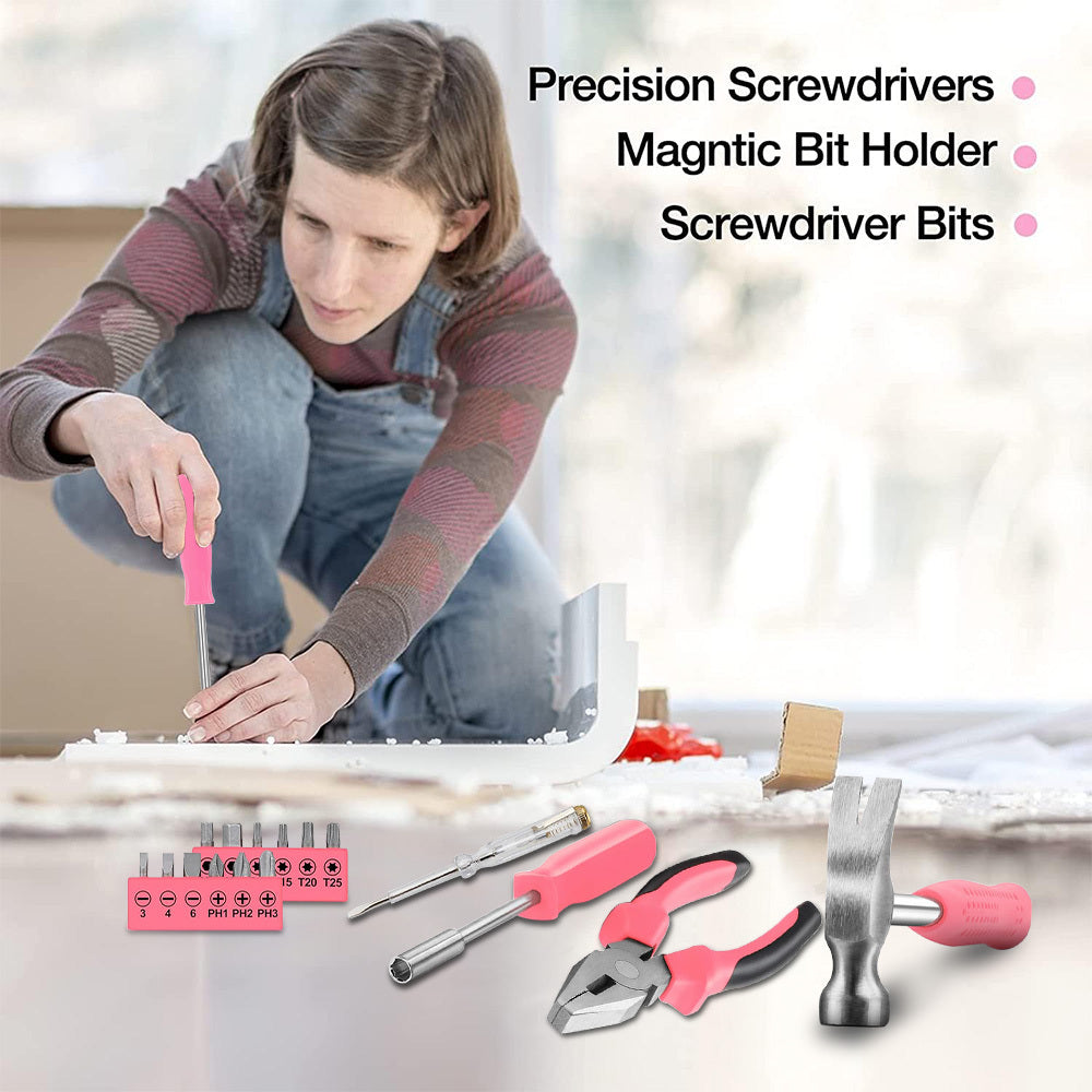 Pink Snow Tools 24-Piece Pink Tool Kit