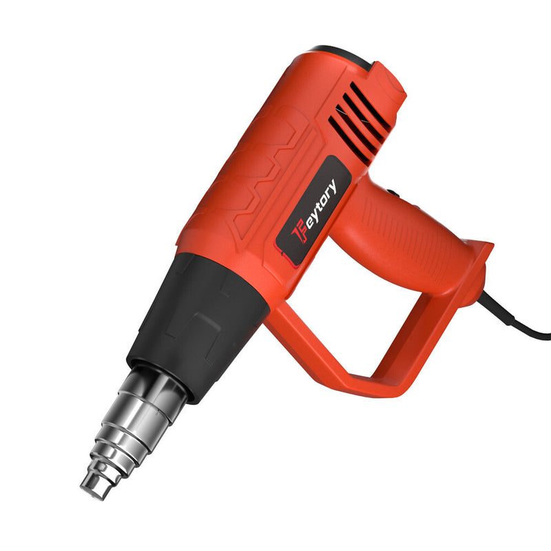 2000W Heat Gun Hot Air Gun Dual Temperature 4 Nozzles - Red