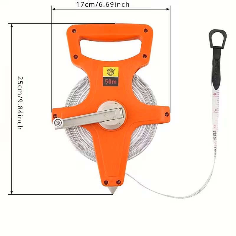 50m Fiberglass Long Reel Tape Measure