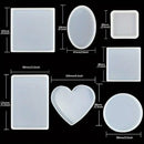 18pcs Silicone Epoxy Resin Mould Set Coasters & Crafting Kit  Heart & Oval Shapes