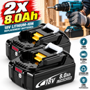 2-Pack 8.0Ah 18V Li-Ion Replacement Batteries Compatible with Makita LXT