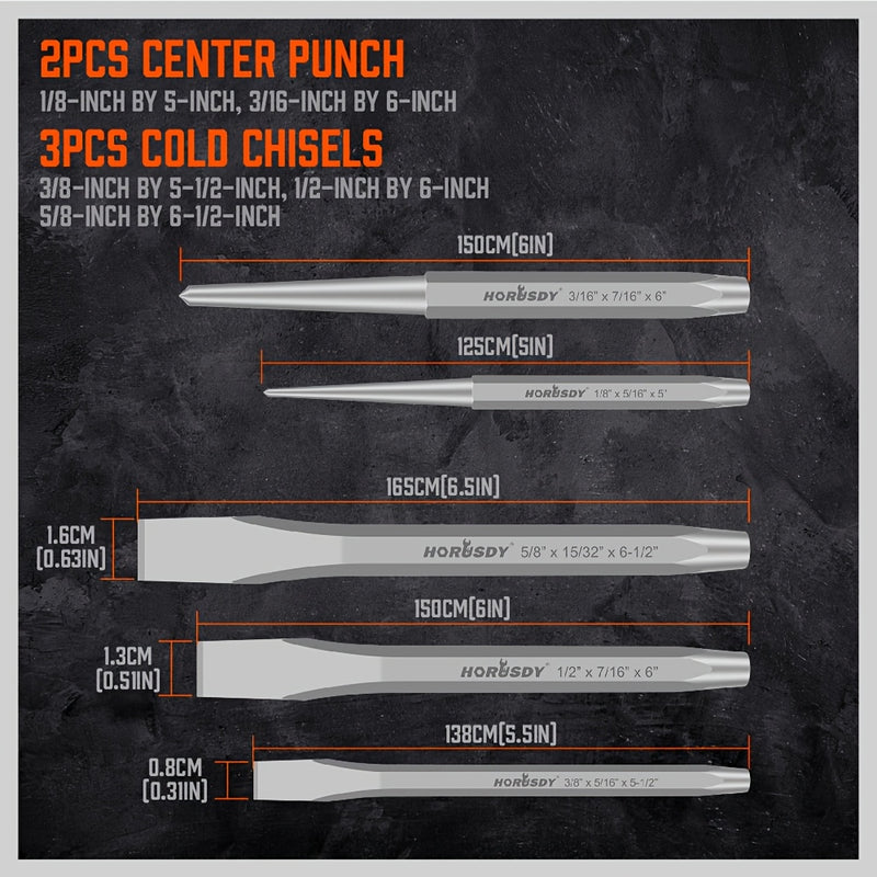6pcs Professional Punch & Chisel Set