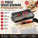 22Pc Wood Burning Pyrography Kit Soldering Tool Set Brass Tips Box Craft DIY