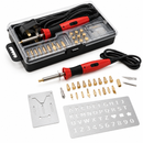22Pc Wood Burning Pyrography Kit Soldering Tool Set Brass Tips Box Craft DIY