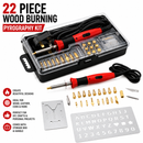 22Pc Wood Burning Pyrography Kit Soldering Tool Set Brass Tips Box Craft DIY
