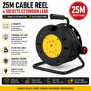 4 Socket Cable Reel Extension Lead with Thermal Cut-Out | 10M 15M 25M 50M