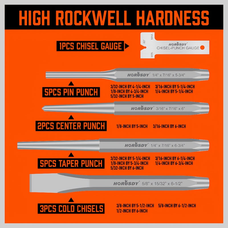 6pcs Professional Punch & Chisel Set