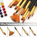 32Pc Artist Paint Brush Set Watercolour Acrylic Oil Craft Fine Detail Brushes