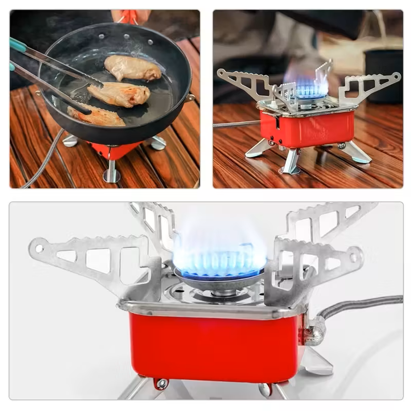 Mini Camping Stove with 4 Butane Gas Canisters