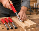 4Pc Wood Chisel Set Bevel Edge Woodworking Carpentry Hand Tools 1/4 1/2 3/4 1"