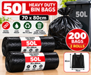 50L Extra Strong Black Refuse Bags – Heavy Duty Bin Liners 70 × 80cm