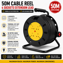 4 Socket Cable Reel Extension Lead with Thermal Cut-Out | 10M 15M 25M 50M