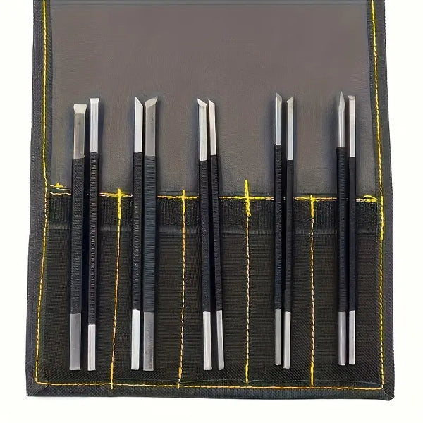 10pcs High Carbon Steel Crafting Knives Set – Wood, Stone &amp; Seal Carving Tools