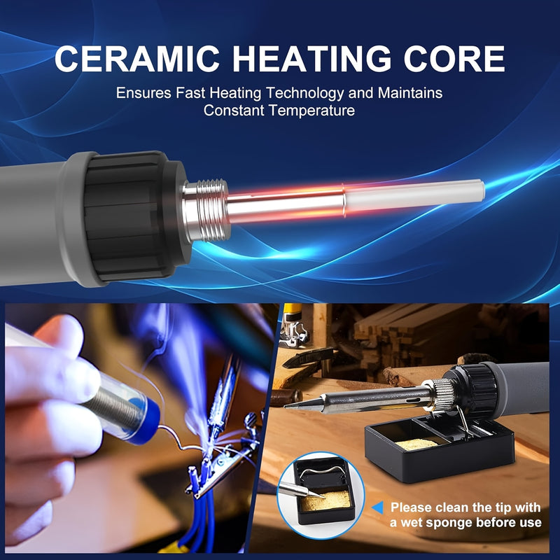 Digital Soldering Iron Kit – 90W Ceramic Heater with LCD Display