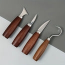 5pcs Wood Carving Knife Set – Carbon Steel Engraving Tools with Wooden Handle