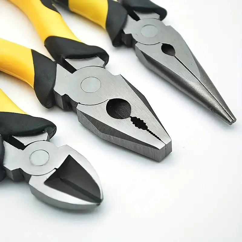 3pcs Pliers Set – Wire Cutter, Long Nose & Angled Pliers | Durable, Labor-Saving, Non-Electric Hand Tools