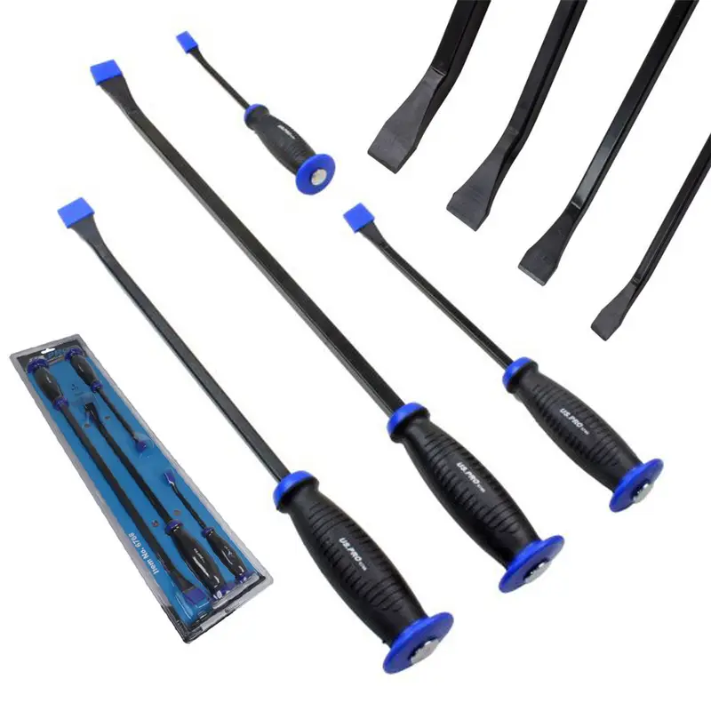 US Pro 4pcs Pry Bar Set with Protective Handle Guard – Heavy-Duty B6766