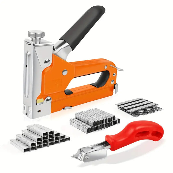 3-in-1 Heavy Duty Staple Gun Set – Manual Nailer with 3000 Staples