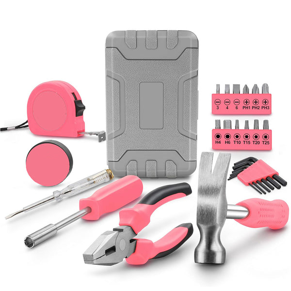 24-Piece Pink Tool Kit