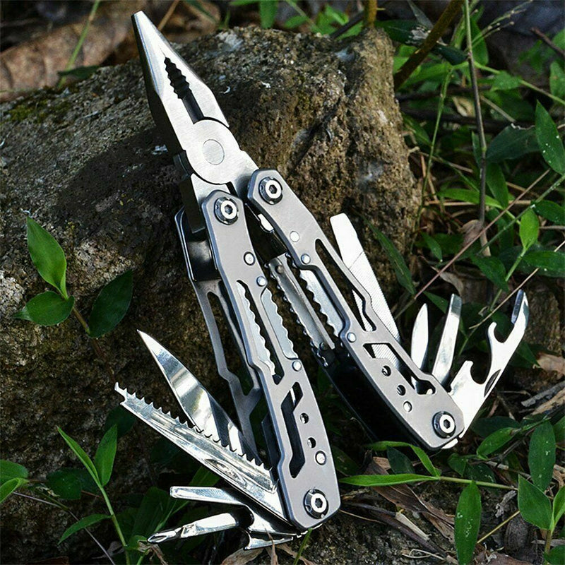 Folding Multi Tool with Saw, Screwdrivers, Wrenches, Wire Cutters
