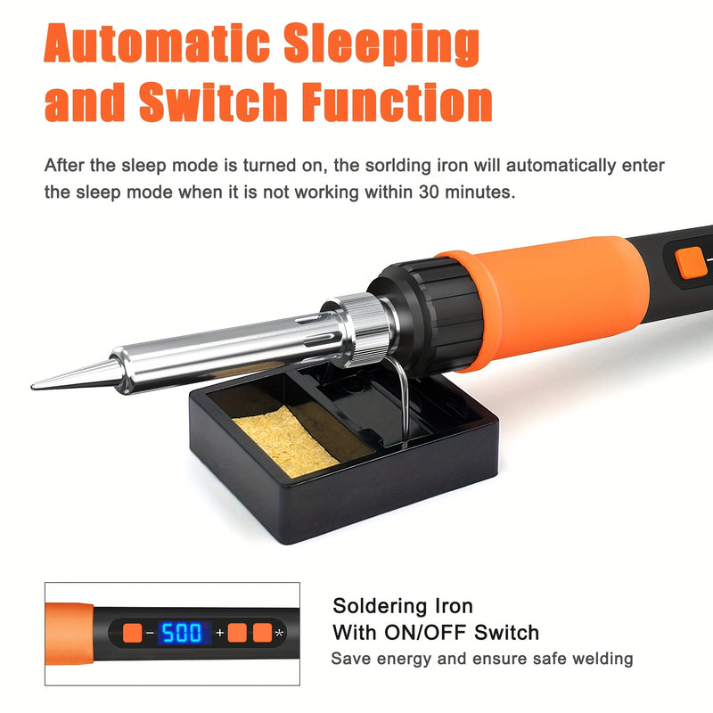 11-in-1 Digital Soldering Iron Kit – 90W Ceramic Heater with LCD Display