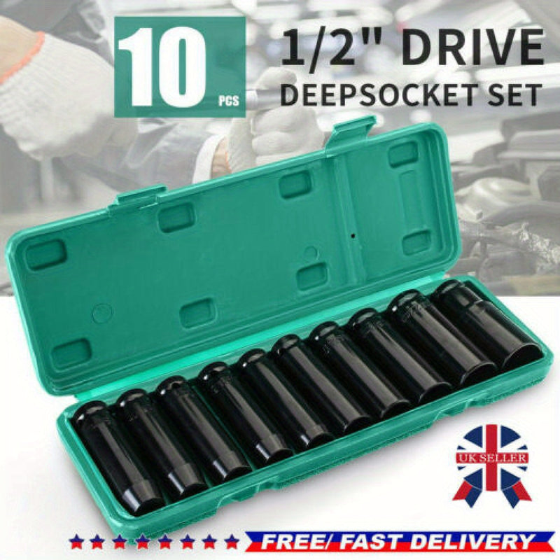 10-Piece 1/2" Drive Deep Impact Socket Set