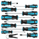 12pc Magnetic Screwdriver Set – 5 Phillips, 5 Flathead + 2 Key Drivers, Cushioned Grip Handles (Pink)