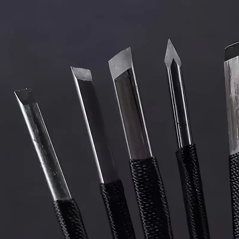 10pcs High Carbon Steel Crafting Knives Set – Wood, Stone &amp; Seal Carving Tools