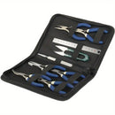 9pcs Jewellery Making Kit – Pliers, Tweezers, Scissors & Ruler in Case