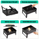 Foldable Charcoal BBQ Grill – Portable Outdoor Barbecue (35×27×20.5cm)