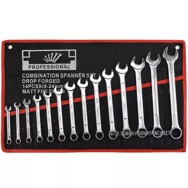 Spanner Wrench Set 14 Metric Combination Open End Spanners 8-24 mm set