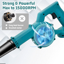 Cordless Leaf Blower 18V 2 in 1 Electric Air Blower Cleaner 2x  Batteries | Makita Compatible