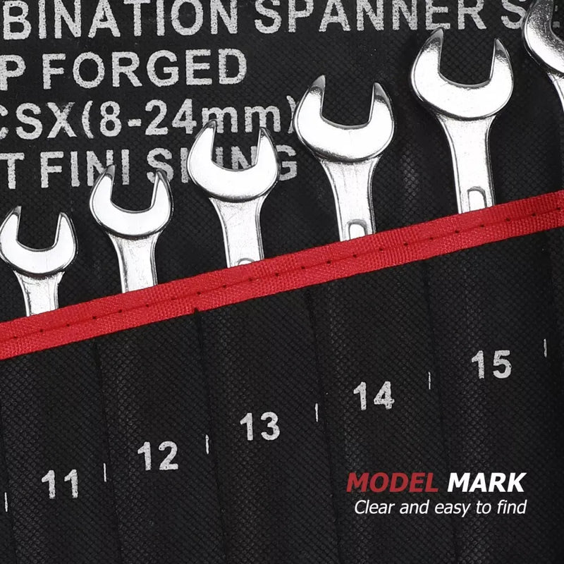 Spanner Wrench Set 14 Metric Combination Open End Spanners 8-24 mm set