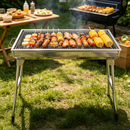 Barbecue Grill, Stainless Steel BBQ, Large Folding Portable Charcoal BBQ Grill,