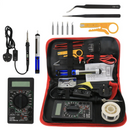 80W Adjustable Temperature Soldering Iron Kit with Digital Multimeter Electronics Welding Tool Set