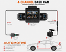 Podofo 4-Channel 1080P Dash Cam – Multi-Angle Vehicle Recording