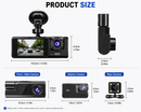 3 Channel 1080P Car Dash Cam – Front, Interior & Rear Recording
