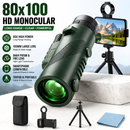 80x100 HD Monocular Telescope – Clear Viewing for Outdoor Adventures