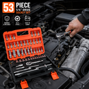 53-Piece 1/4" Drive Socket & Ratchet Set – Complete Tool Kit